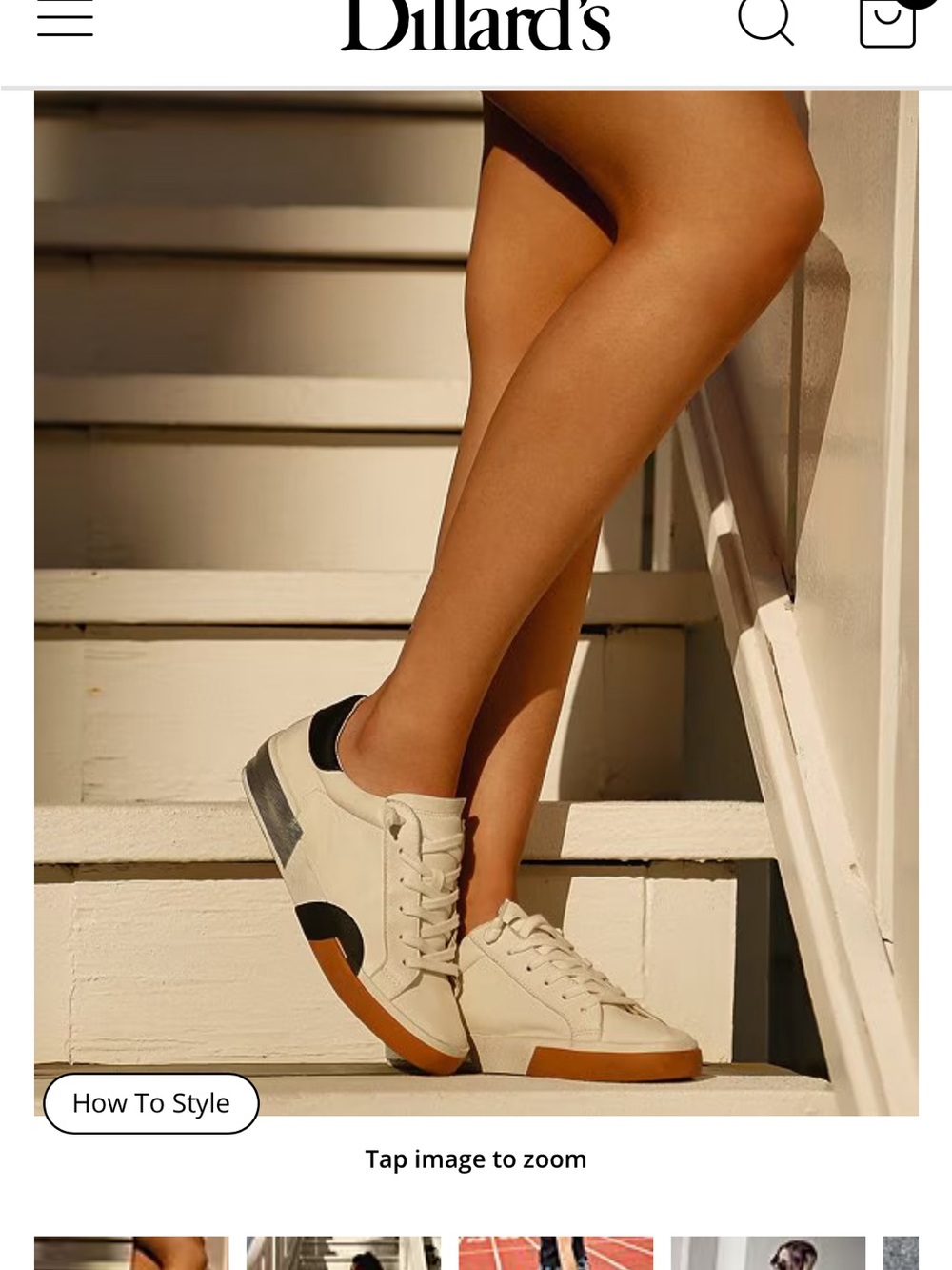 DV by Dolce Vita Zina Cream Leather Sneakers with Black Accents and Gum Sole - Picture 2 of 8
